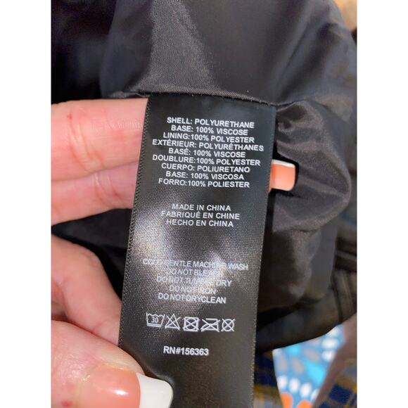 NWT Mark Alan New York size Medium Black Front Zip Faux Leather Moto Jacket - Picture 10 of 12